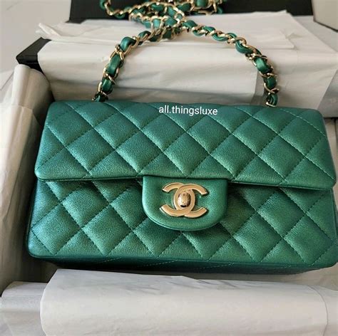 chanel mini rectangular green|chanel rectangular mini flap bag.